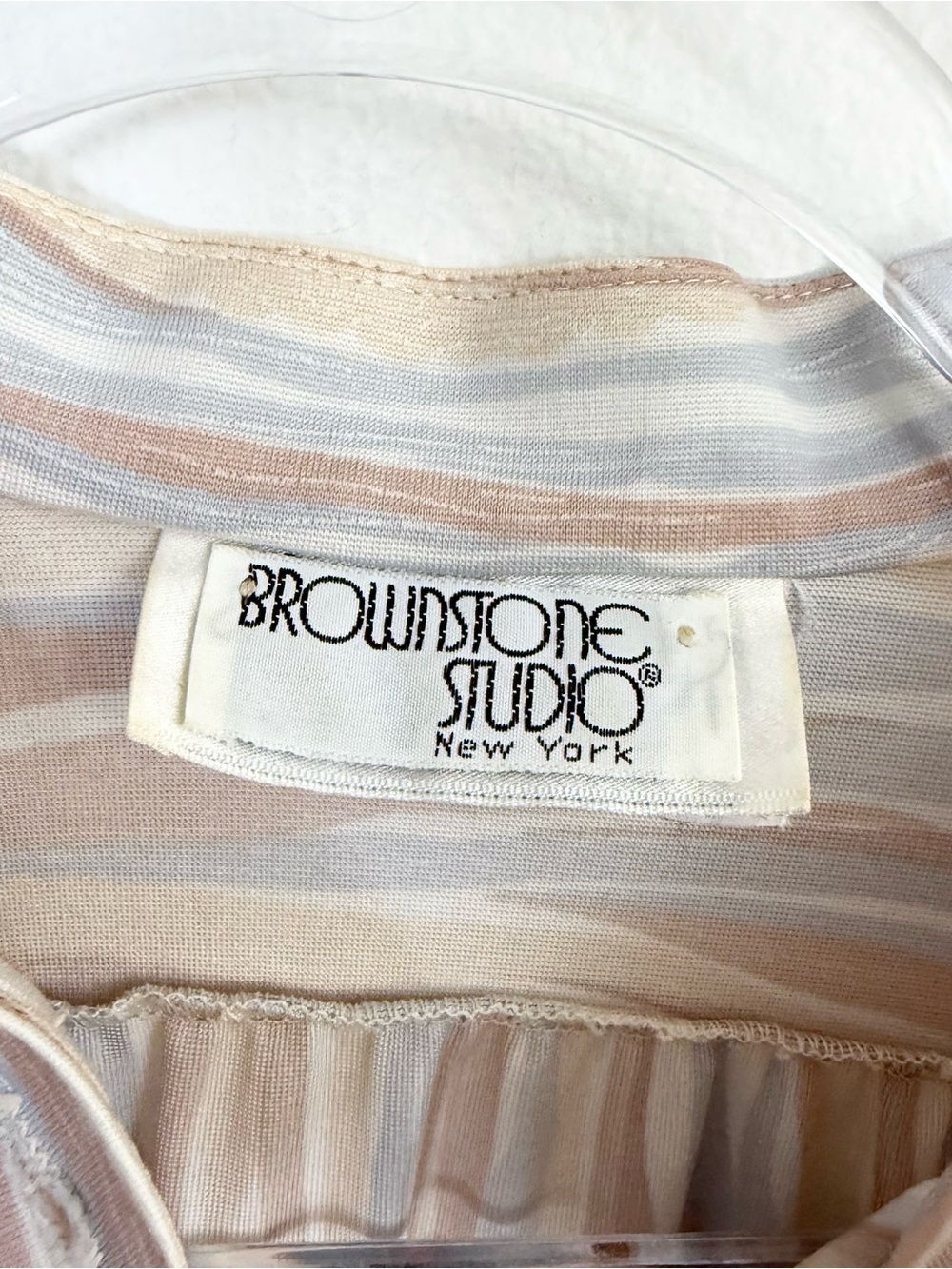 Vintage Brownstone Studio Pastel Stripe Shirt Dress Size 10 - Picture 3 of 8